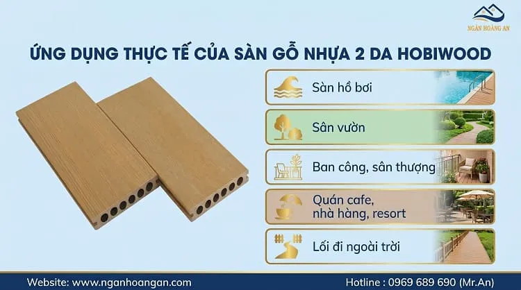 ỨNG DỤNG THỰC TẾ CỦA SÀN GỖ NHỰA 2 DA HOBIWOOD