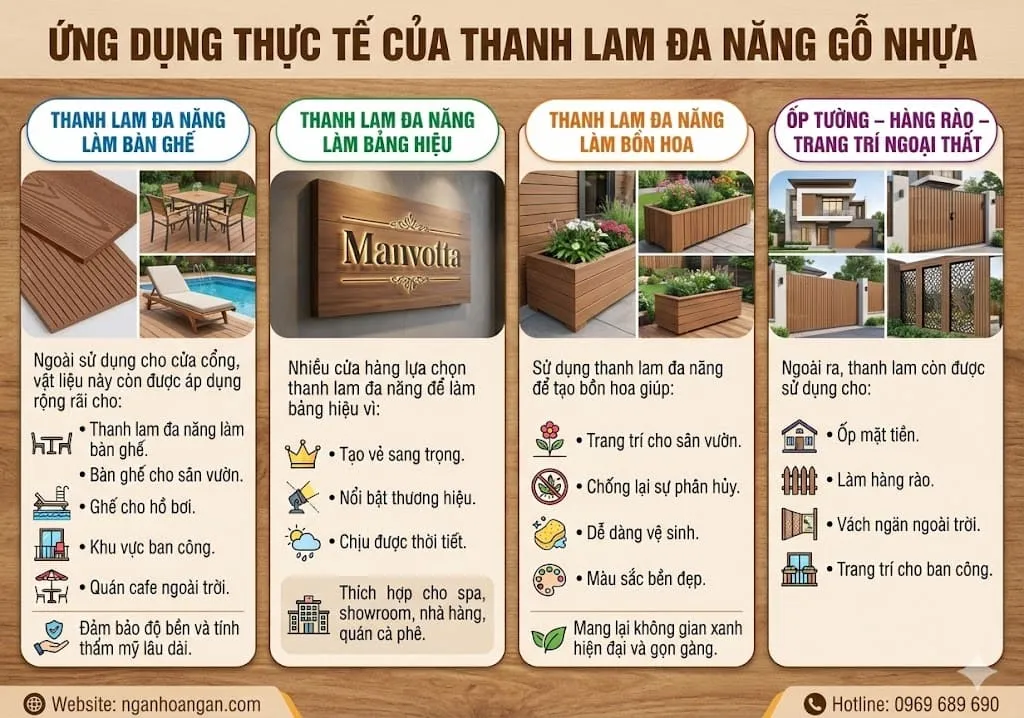 Ứng Dụng Thực Tế Của Thanh Lam Đa Năng Gỗ Nhựa