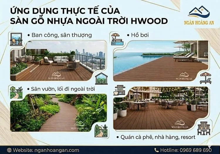 Ứng Dụng Thực Tế Lát Sàn Gỗ Nhựa Ngoài Trời Hwood 