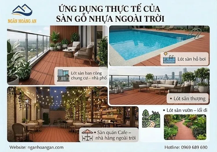Ứng Dụng Thực Tế Sàn Gỗ Nhựa Ngoài Trời Hwood HW140A25 Wood
