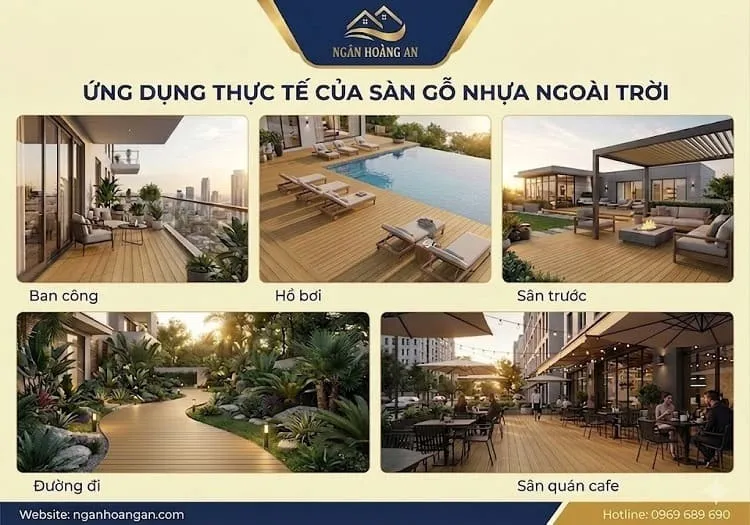 Ứng Dụng Thực Tế Sàn Gỗ Nhựa Ngoài Trời Hwood HW145K25 Gold Dust Ứng Dụng Thực Tế Sàn Gỗ Nhựa Ngoài Trời Hwood HW145K25 Gold Dust