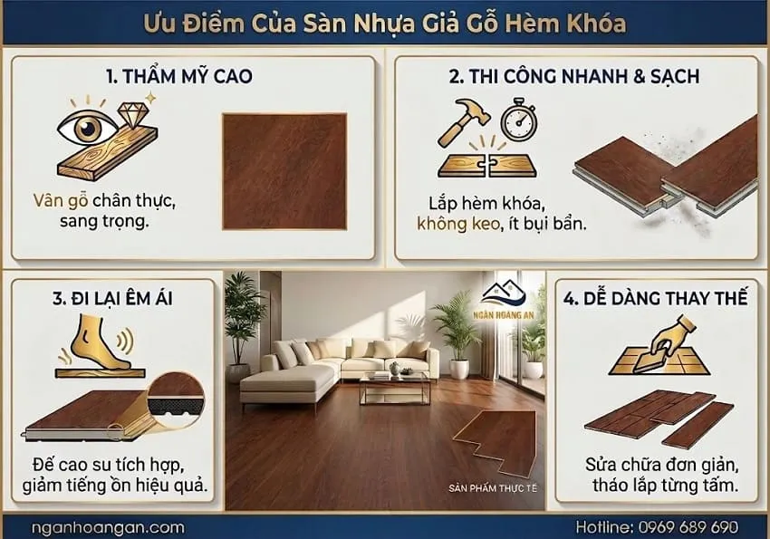 Ưu Điểm Của Sàn Nhựa Giả Gỗ Hèm Khóa