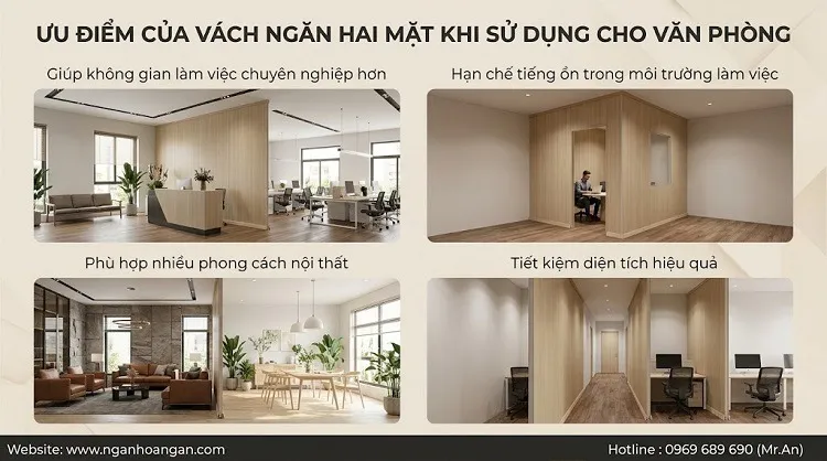 Ưu Điểm Của Vách Ngăn Hai Mặt Khi Sử Dụng Cho Văn Phòng
