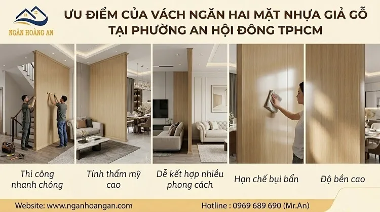 Ưu Điểm Của Vách Ngăn Hai Mặt Nhựa Giả Gỗ Tại Phường An Hội Đông TPHCM Ưu Điểm Của Vách Ngăn Hai Mặt Nhựa Giả Gỗ Tại Phường An Hội Đông TPHCM
