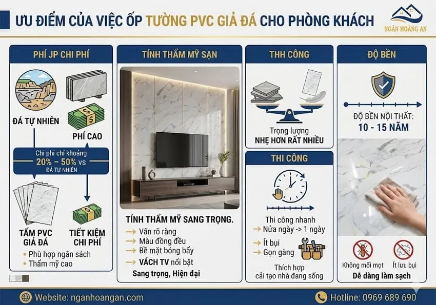 Ưu Điểm Của Việc Ốp Tường PVC Giả Đá Cho Phòng Khách Ưu Điểm Của Việc Ốp Tường PVC Giả Đá Cho Phòng Khách