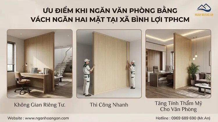 Ưu Điểm Khi Ngăn Văn Phòng Bằng Vách Ngăn Hai Mặt Tại Xã Bình Lợi TPHCM