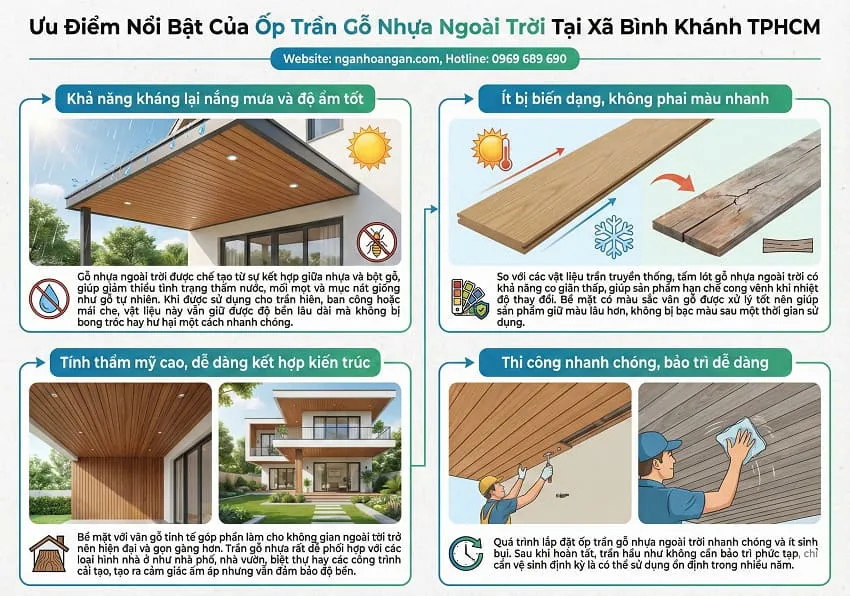 Ưu Điểm  Khi Ốp Trần Gỗ Nhựa Ngoài Trời