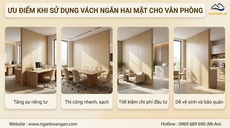 Ưu Điểm Khi Sử Dụng Vách Ngăn Hai Mặt Cho Văn Phòng