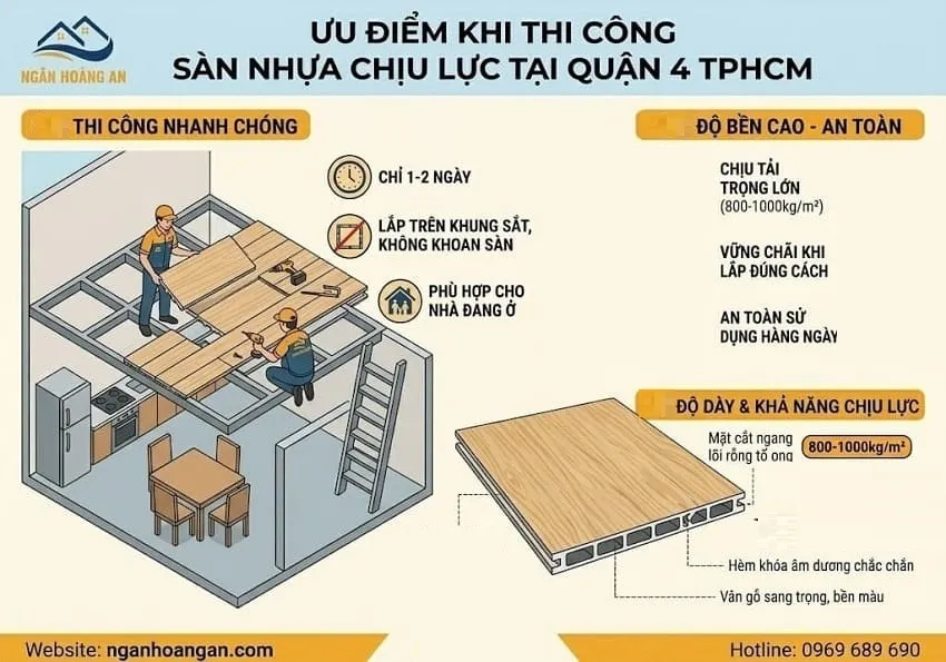 Ưu Điểm Khi Thi Công Sàn Nhựa Chịu Lực Tại Quận 4 TPHCM