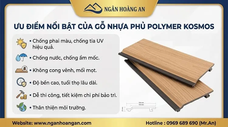 ƯU ĐIỂM NỔI BẬT CỦA GỖ NHỰA PHỦ POLYMER KOSMOS