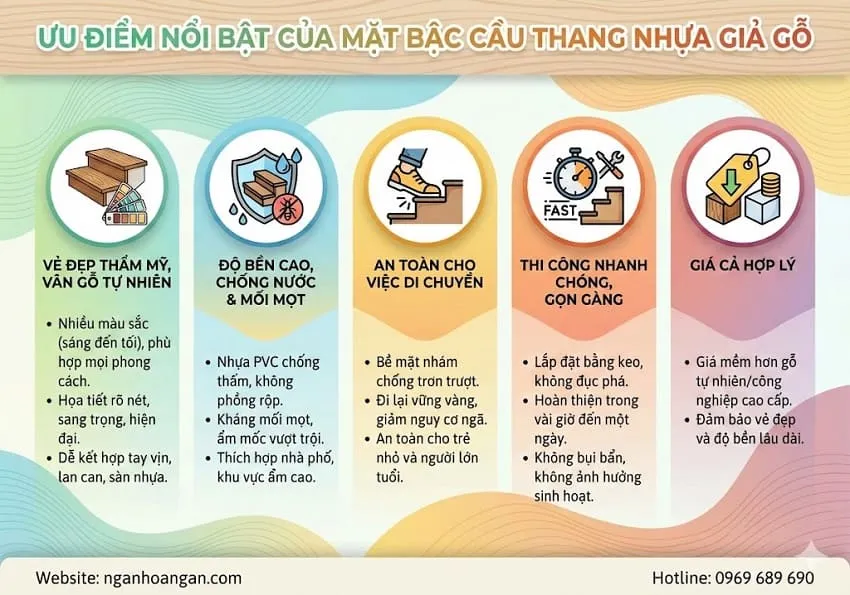 Ưu Điểm Nổi Bật Của Mặt Bậc Cầu Thang Nhựa Giả Gỗ Ưu Điểm Nổi Bật Của Mặt Bậc Cầu Thang Nhựa Giả Gỗ