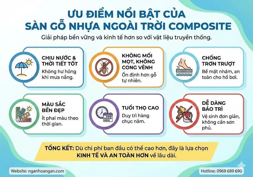 Ưu Điểm Nổi Bật Của Sàn Gỗ Nhựa Ngoài Trời Composite