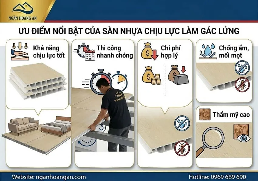 Ưu Điểm Nổi Bật Của Sàn Nhựa Chịu Lực Làm Gác Lửng Ưu Điểm Nổi Bật Của Sàn Nhựa Chịu Lực Làm Gác Lửng