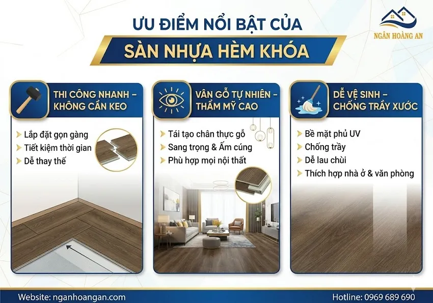 Ưu Điểm Nổi Bật Của Sàn Nhựa Giả Gỗ Hèm Khoá