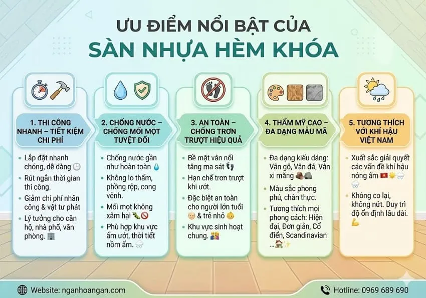 Ưu Điểm Nổi Bật Của Sàn Nhựa Hèm Khóa