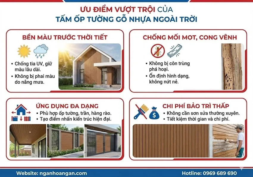 Ưu Điểm Nổi Bật Của Tấm Ốp Gỗ Nhựa Ngoài Trời