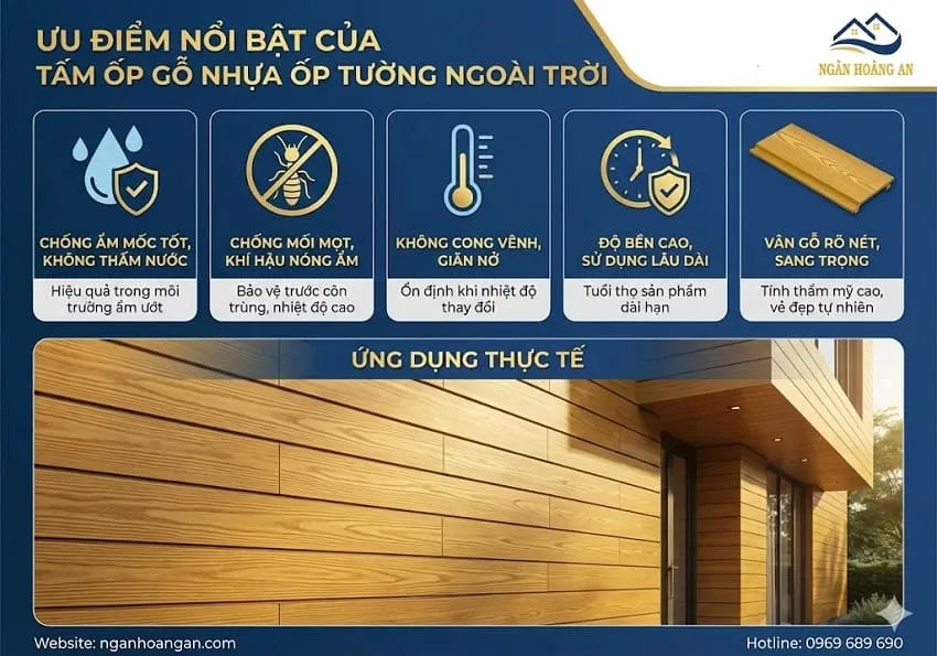 Ưu Điểm Nổi Bật Của Tấm Ốp Gỗ Nhựa Ốp Tường Ngoài Trời