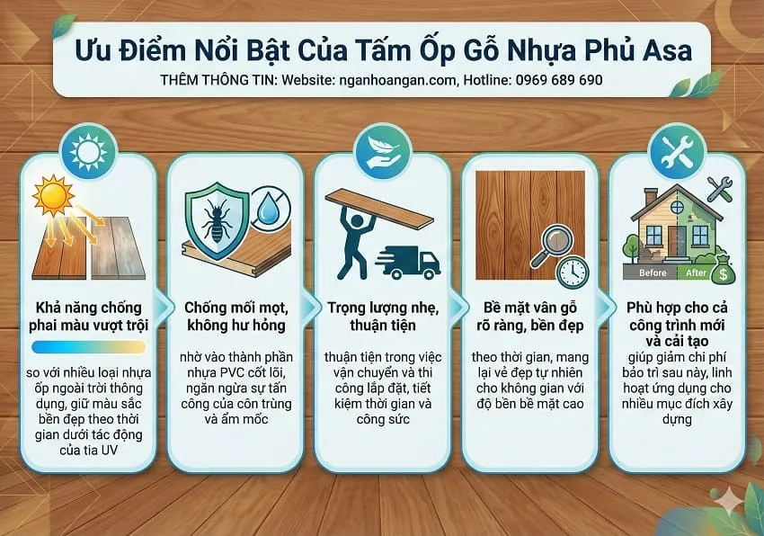 Ưu Điểm Nổi Bật Của Tấm Ốp Gỗ Nhựa Phủ Asa