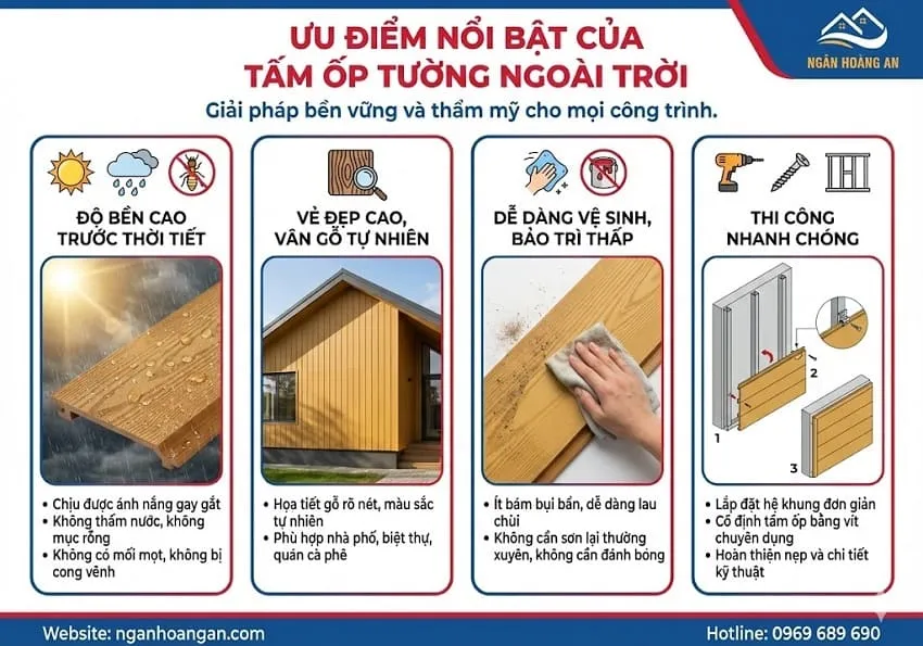 Ưu Điểm Nổi Bật Của Tấm Ốp Tường Ngoài Trời