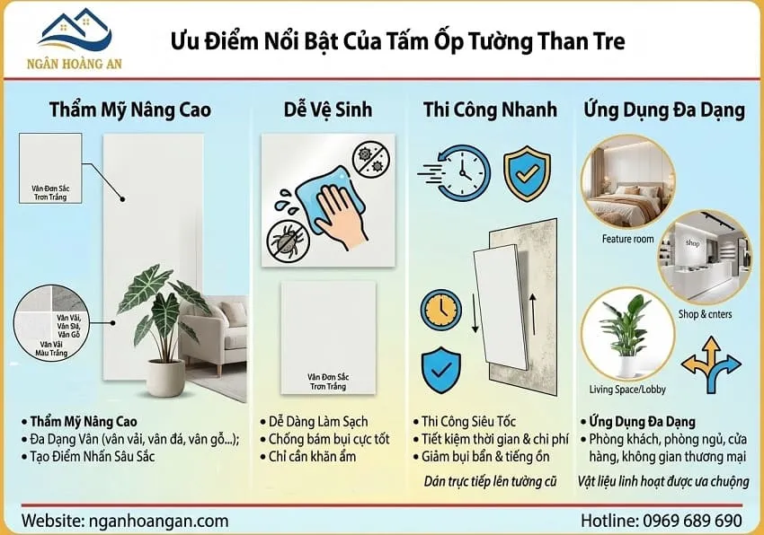 Ưu Điểm Nổi Bật Của Tấm Ốp Tường Than Tre