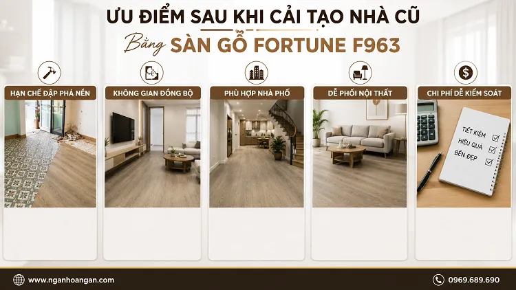 Ưu Điểm Sau Khi Cải Tạo Nhà Cũ Bằng Sàn Gỗ Fortune F963