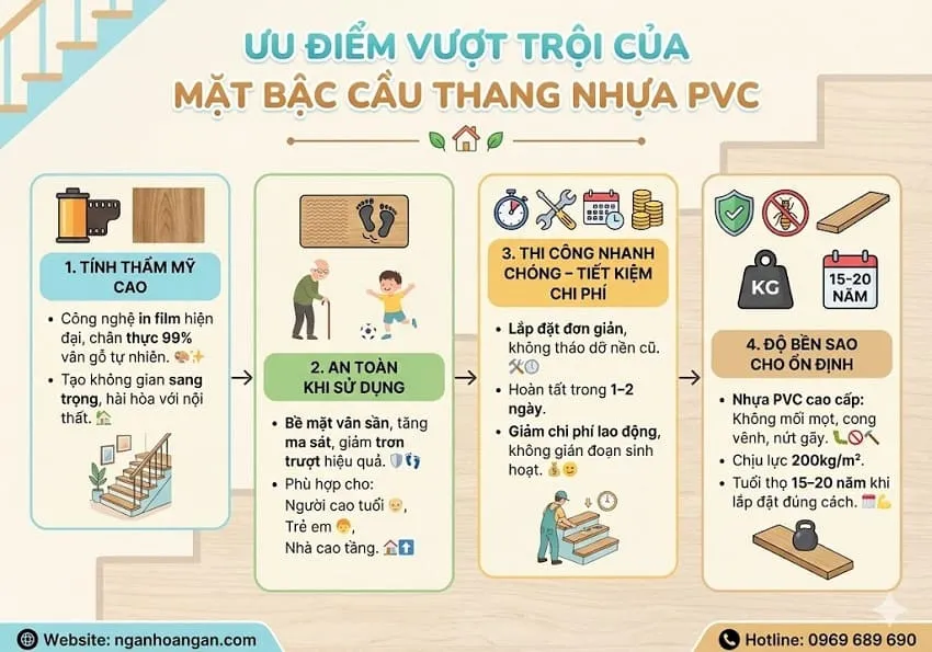 Ưu Điểm Vượt Trội Của Mặt Bậc Cầu Thang Nhựa PVC Ưu Điểm Vượt Trội Của Mặt Bậc Cầu Thang Nhựa PVC