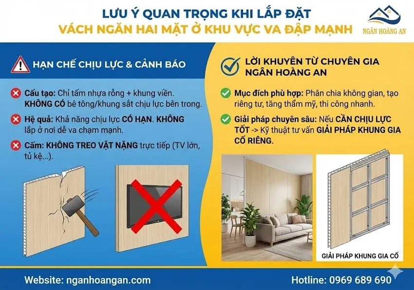 Vách Ngăn Hai Mặt Lắp Ở Khu Vực Thường Xuyên Chịu Va Đập Mạnh