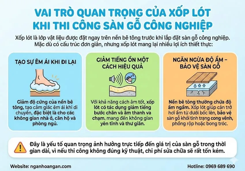 Vai Trò Quan Trọng Của Xốp Lót Khi Thi Công Sàn Gỗ Công Nghiệp Vai Trò Quan Trọng Của Xốp Lót Khi Thi Công Sàn Gỗ Công Nghiệp