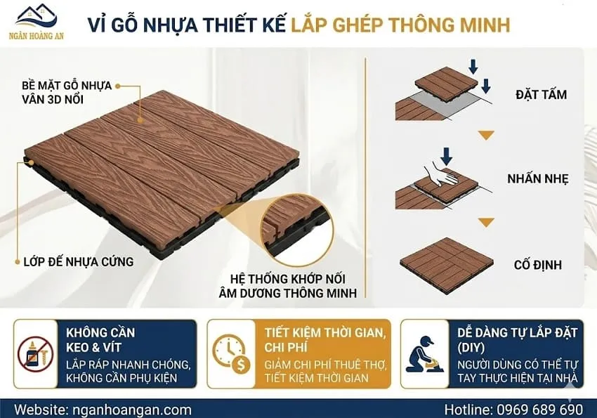 Vỉ Gỗ Nhựa Thiết Kế Lắp Ghép Thông Minh