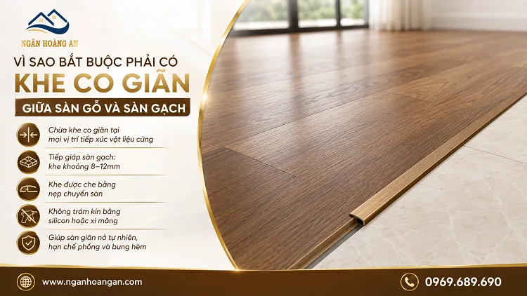Vì Sao Bắt Buộc Phải Có Khe Co Giãn Giữa Sàn Gỗ Và Sàn Gạch 