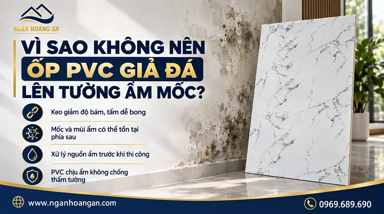 Vì Sao Không Nên Ốp PVC Giả Đá Lên Tường Đang Ẩm Mốc