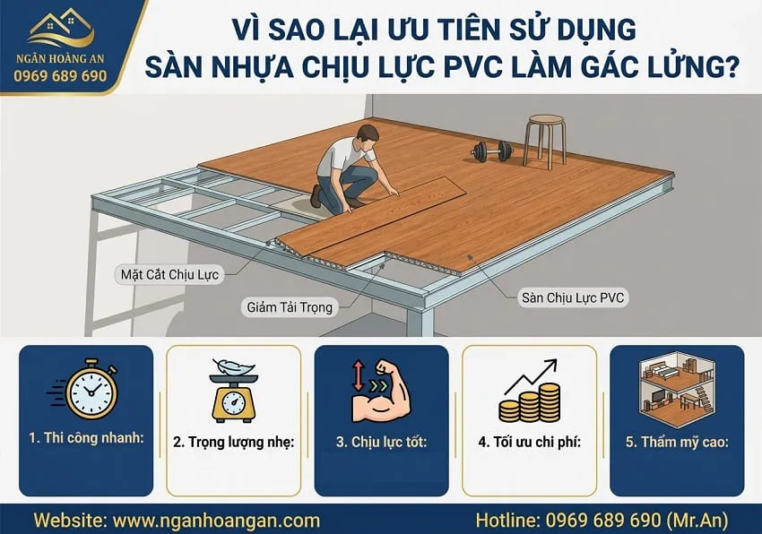Vì Sao Lại Ưu Tiên Sử Dụng Sàn Nhựa Chịu Lực PVC Làm Gác Lửng?