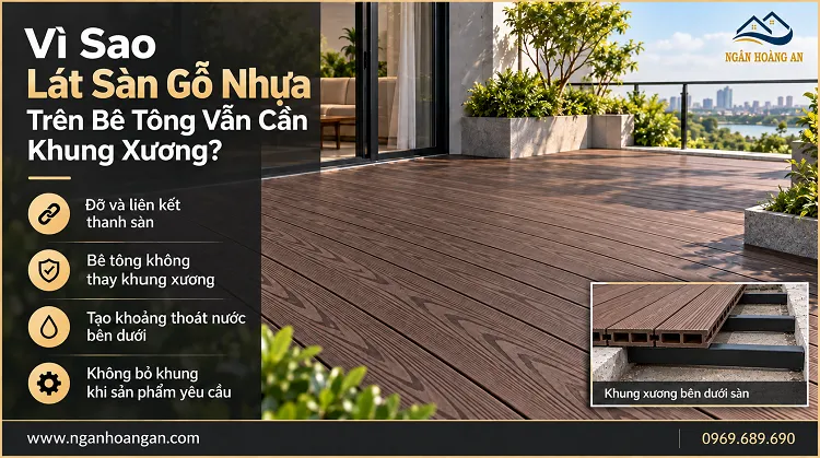 Vì Sao Lát Sàn Gỗ Nhựa Trên Bê Tông Vẫn Cần Khung Xương? Vì Sao Lát Sàn Gỗ Nhựa Trên Bê Tông Vẫn Cần Khung Xương?