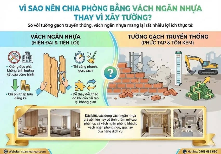 Vì Sao Nên Chia Phòng Bằng Vách Ngăn Nhựa Thay Vì Xây Tường? Vì Sao Nên Chia Phòng Bằng Vách Ngăn Nhựa Thay Vì Xây Tường?