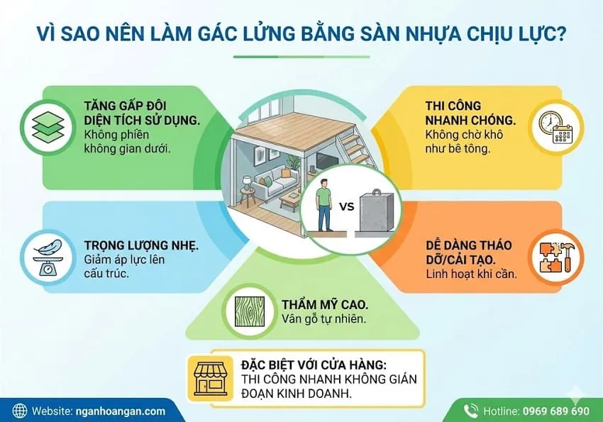 Vì Sao Nên Làm Gác Lửng Bằng Sàn Nhựa Chịu Lực?