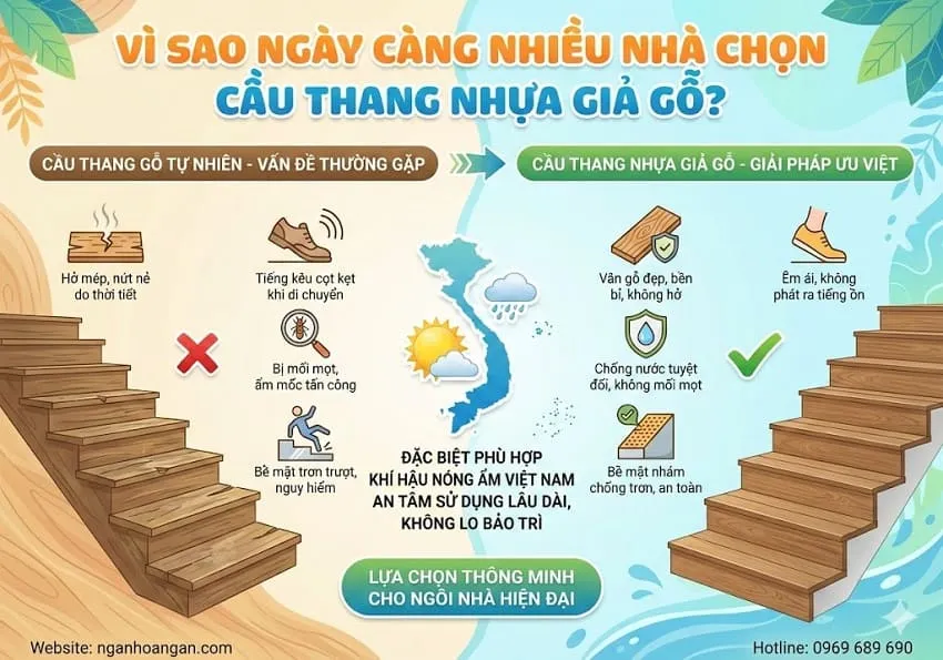 Vì Sao Ngày Càng Nhiều Nhà Chọn Cầu Thang Nhựa Giả Gỗ?