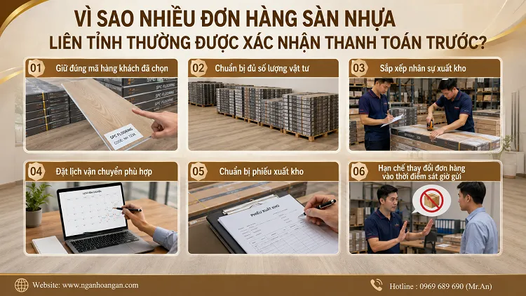 Vì Sao Nhiều Đơn Hàng Sàn Nhựa Giả Gỗ Liên Tỉnh Thường Được Xác Nhận Thanh Toán Trước?