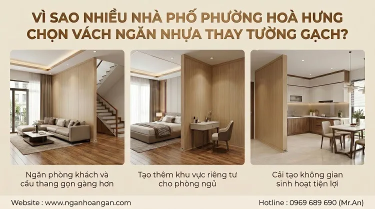 Vì Sao Nhiều Nhà Phố Phường Hoà Hưng Chọn Vách Ngăn Nhựa Thay Tường Gạch?