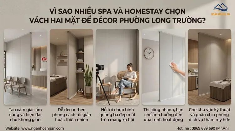 Vì Sao Nhiều Spa Và Homestay Chọn Vách Ngăn Hai Mặt Tại Phường Long Trường?