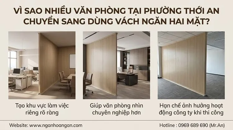 Vì Sao Nhiều Văn Phòng Tại Phường Thới An Chuyển Sang Dùng Vách Ngăn Hai Mặt?
