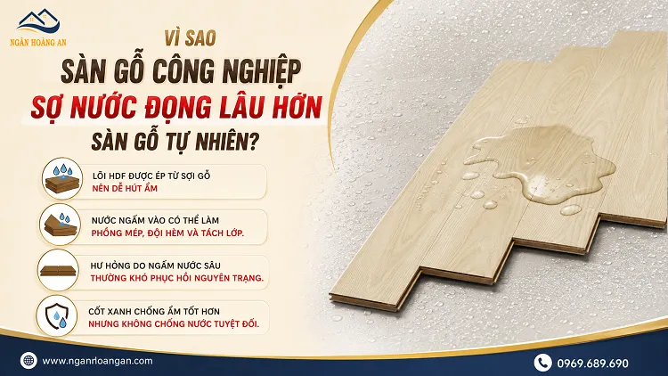 Vì Sao Sàn Gỗ Công Nghiệp Sợ Nước Đọng Lâu Hơn Sàn Gỗ Tự Nhiên