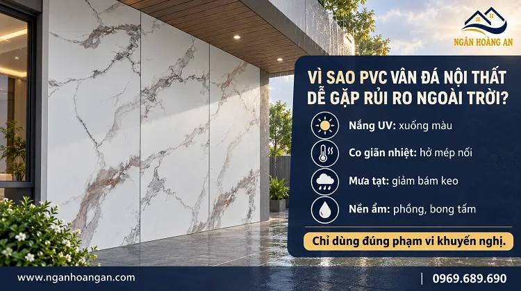 Vì Sao Tấm PVC Vân Đá Nội Thất Dễ Gặp Rủi Ro Ngoài Trời? Vì Sao Tấm PVC Vân Đá Nội Thất Dễ Gặp Rủi Ro Ngoài Trời?