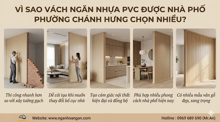 Vì Sao Vách Ngăn Nhựa PVC Được Nhà Phố Phường Chánh Hưng Chọn Nhiều?
