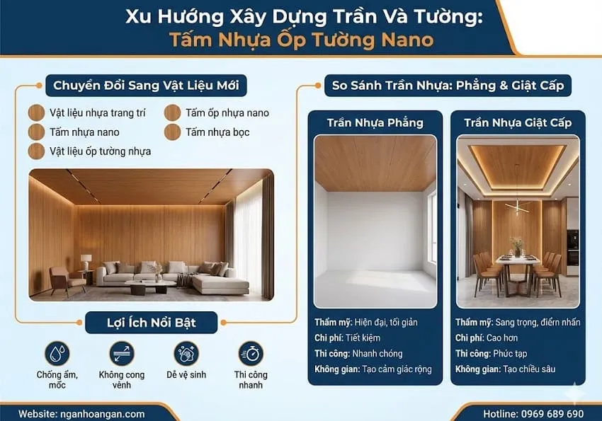 Xu Hướng Xây Dựng Trần Sử Dụng Tấm Ốp Nano Nhựa