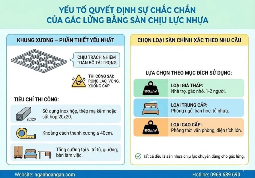 Yếu Tố Quyết Định Sự Chắc Chắn Của Gác Lửng Bằng Sàn Chịu Lực Nhựa
